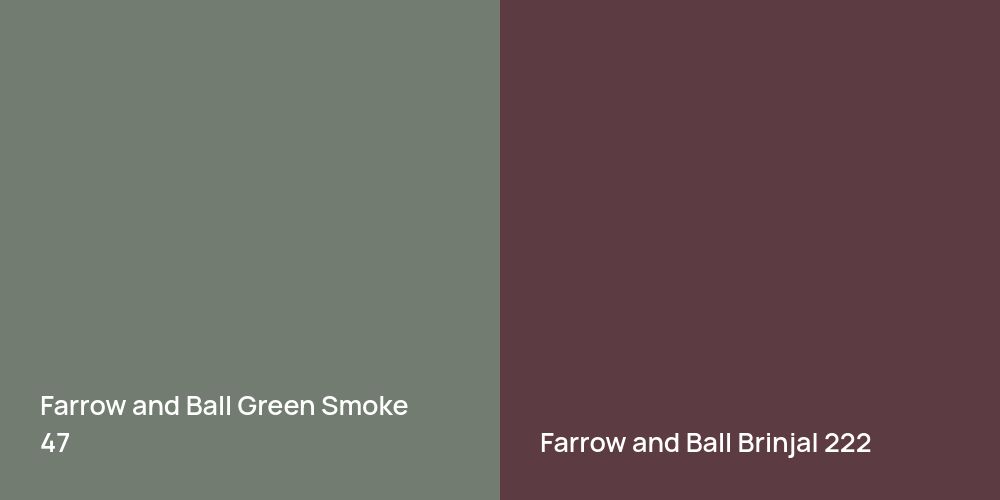 Farrow and Ball Green Smoke vs. Farrow and Ball Brinjal