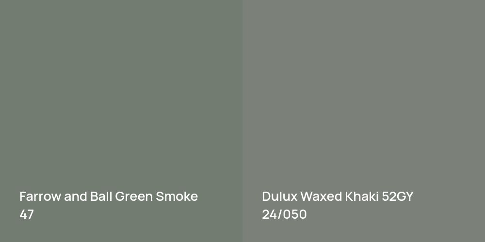 Farrow and Ball Green Smoke vs. Dulux Waxed Khaki