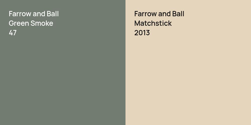 Farrow and Ball Green Smoke vs. Farrow and Ball Matchstick