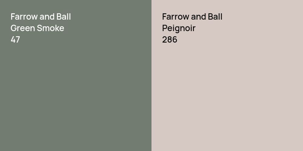 Farrow and Ball Green Smoke vs. Farrow and Ball Peignoir