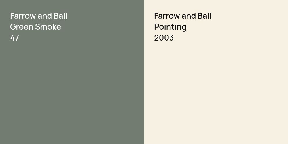 Farrow and Ball Green Smoke vs. Farrow and Ball Pointing