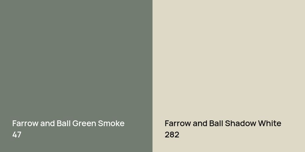 Farrow and Ball Green Smoke vs. Farrow and Ball Shadow White