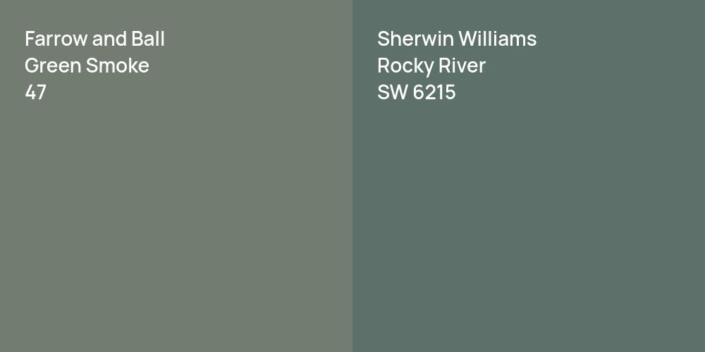 Farrow and Ball Green Smoke vs. Sherwin Williams Rocky River