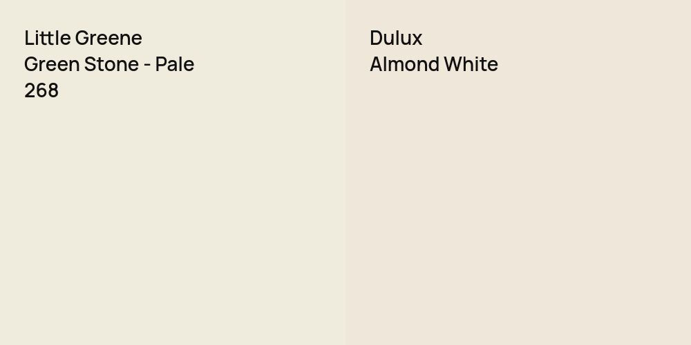 Little Greene Green Stone - Pale vs. Dulux Almond White