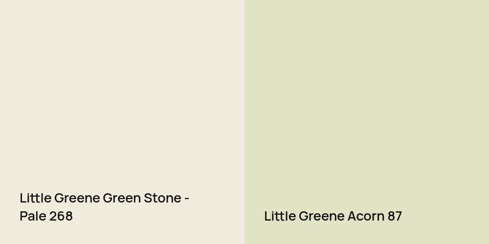 Little Greene Green Stone - Pale vs. Little Greene Acorn