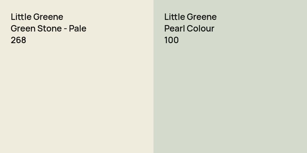 Little Greene Green Stone - Pale vs. Little Greene Pearl Colour