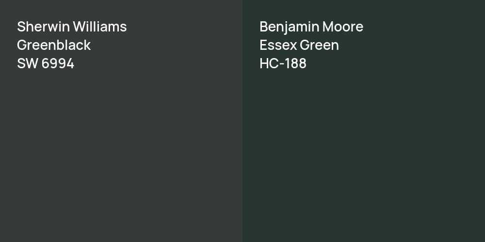 Sherwin Williams Greenblack vs. Benjamin Moore Essex Green