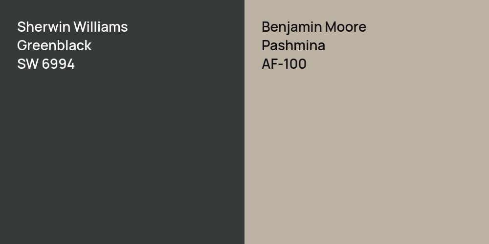 Sherwin Williams Greenblack vs. Benjamin Moore Pashmina