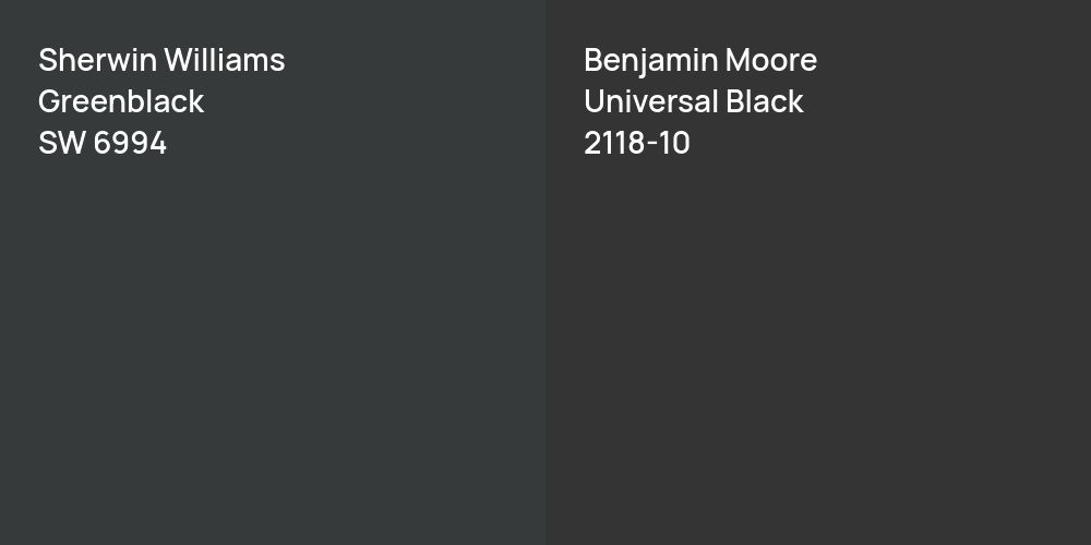 Sherwin Williams Greenblack vs. Benjamin Moore Universal Black