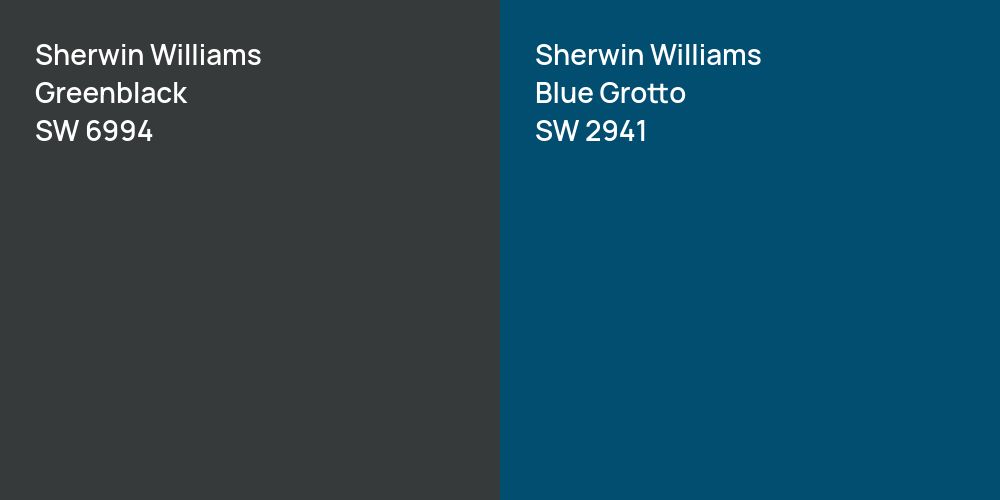 Sherwin Williams Greenblack vs. Sherwin Williams Blue Grotto