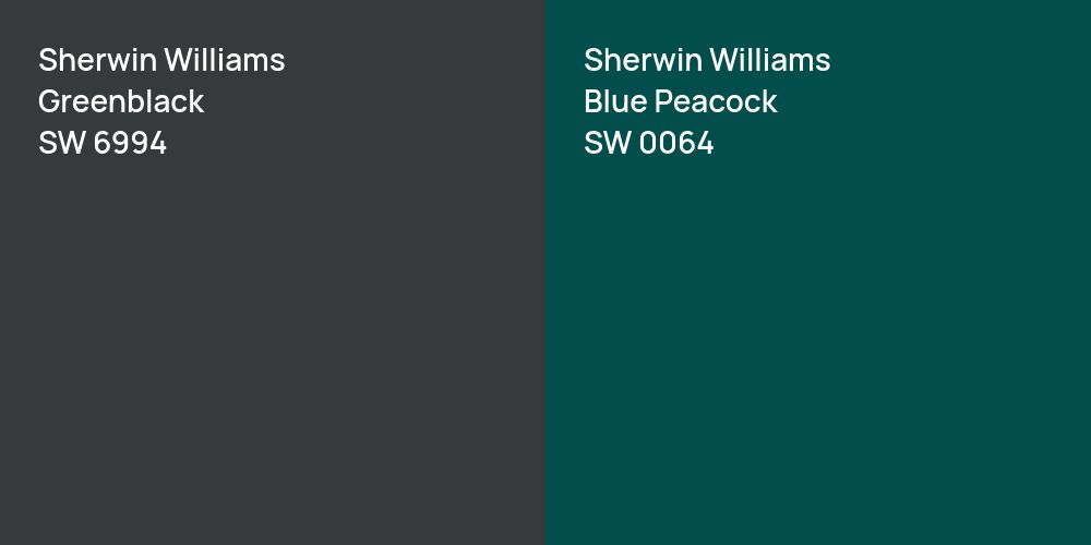 Sherwin Williams Greenblack vs. Sherwin Williams Blue Peacock