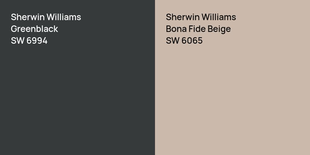 Sherwin Williams Greenblack vs. Sherwin Williams Bona Fide Beige