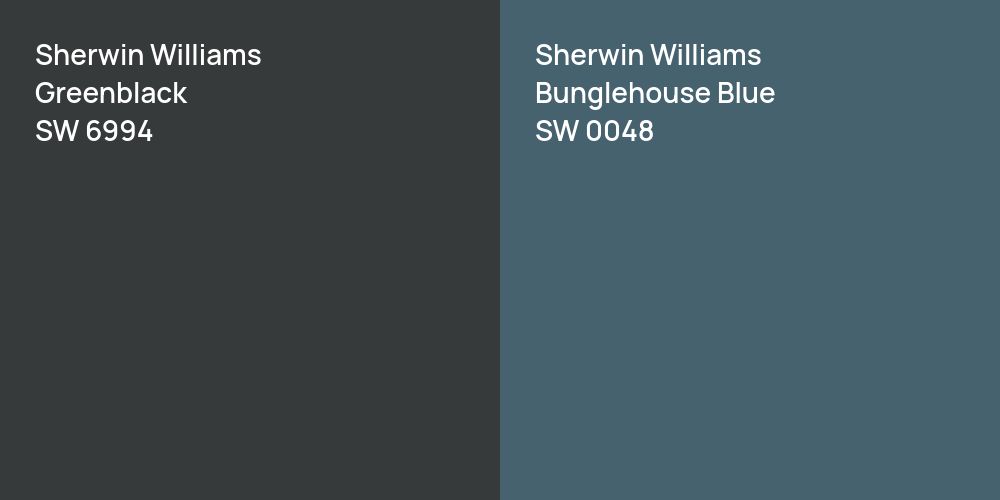 Sherwin Williams Greenblack vs. Sherwin Williams Bunglehouse Blue