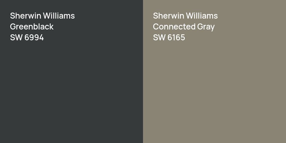 Sherwin Williams Greenblack vs. Sherwin Williams Connected Gray