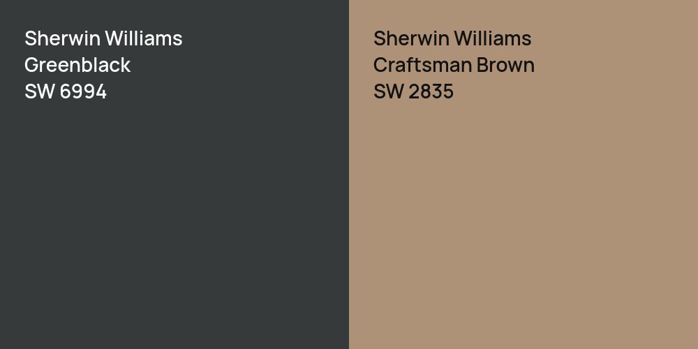 Sherwin Williams Greenblack vs. Sherwin Williams Craftsman Brown