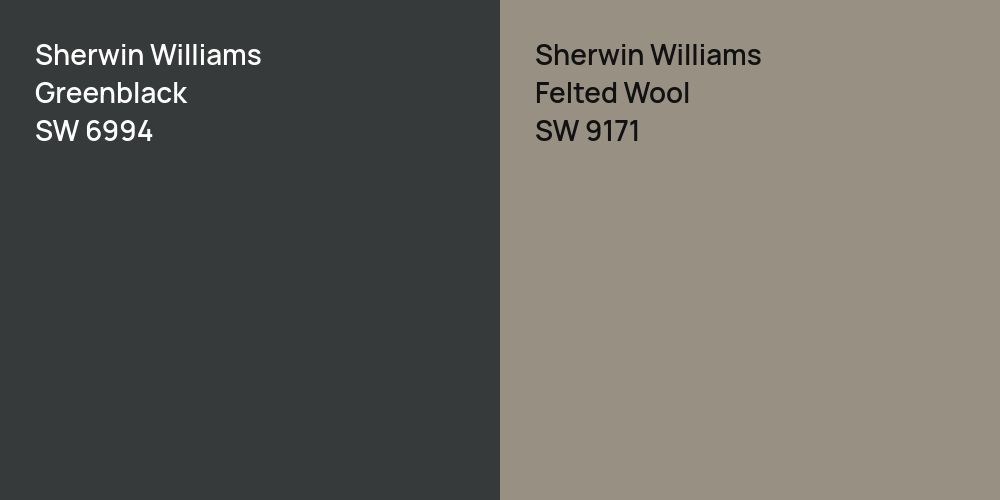 Sherwin Williams Greenblack vs. Sherwin Williams Felted Wool