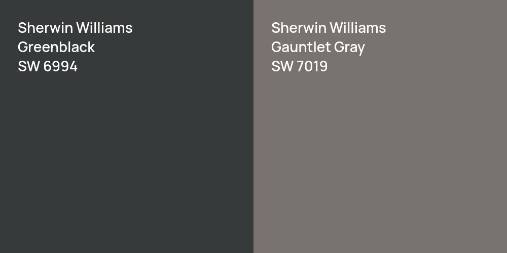 Sherwin Williams Greenblack vs. Sherwin Williams Gauntlet Gray