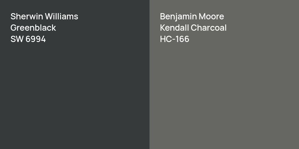 Sherwin Williams Greenblack vs. Benjamin Moore Kendall Charcoal