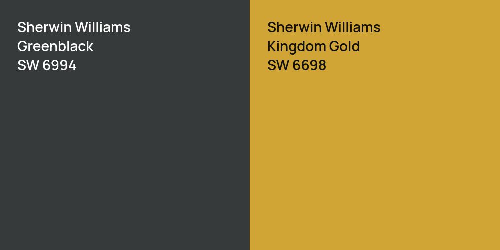 Sherwin Williams Greenblack vs. Sherwin Williams Kingdom Gold