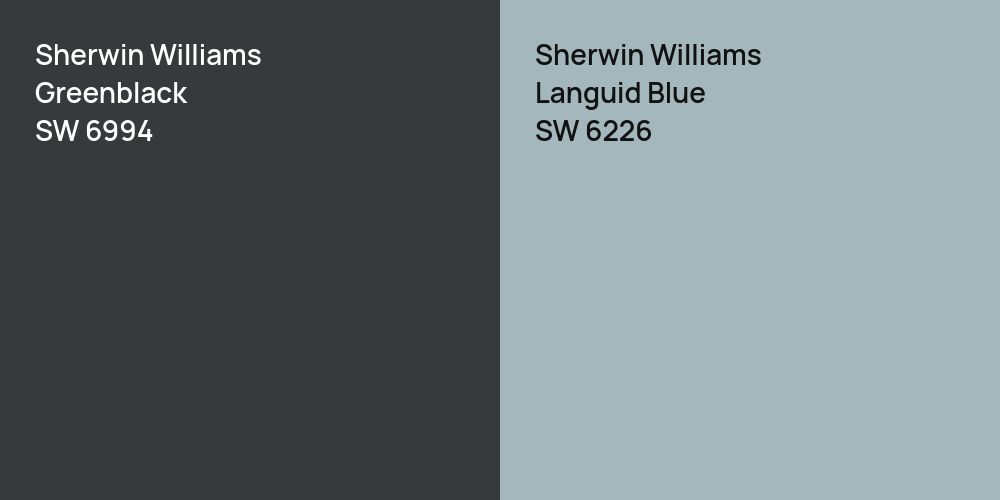 Sherwin Williams Greenblack vs. Sherwin Williams Languid Blue