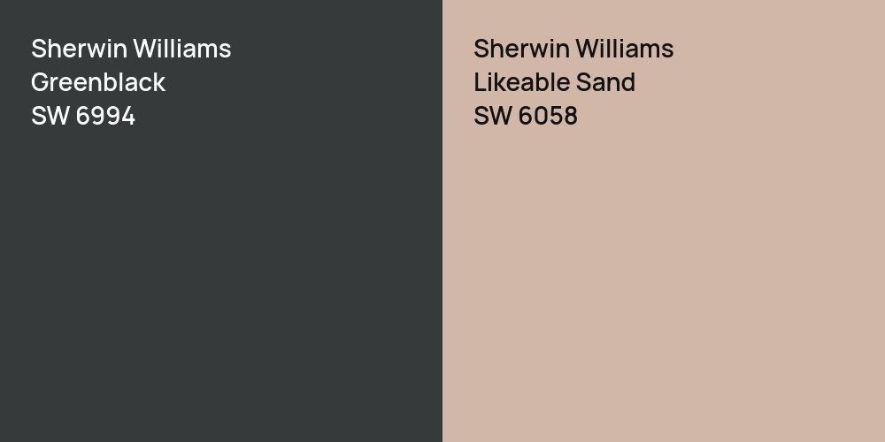 Sherwin Williams Greenblack vs. Sherwin Williams Likeable Sand