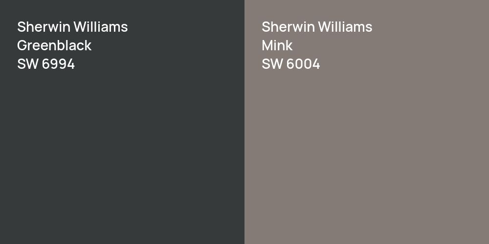 Sherwin Williams Greenblack vs. Sherwin Williams Mink