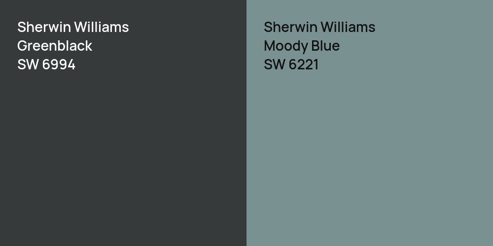 Sherwin Williams Greenblack vs. Sherwin Williams Moody Blue