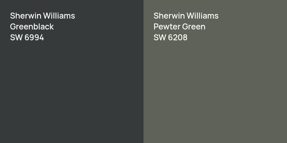 Sherwin Williams Greenblack vs. Sherwin Williams Pewter Green