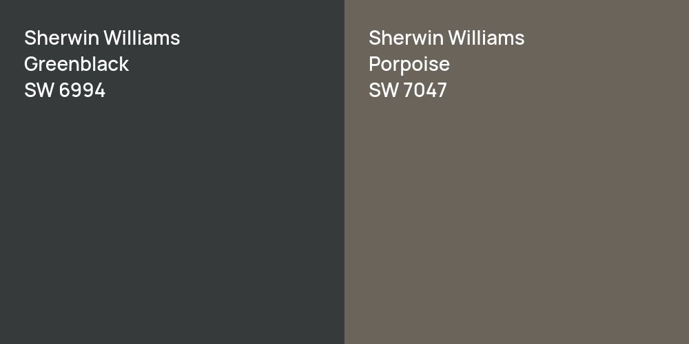 Sherwin Williams Greenblack vs. Sherwin Williams Porpoise