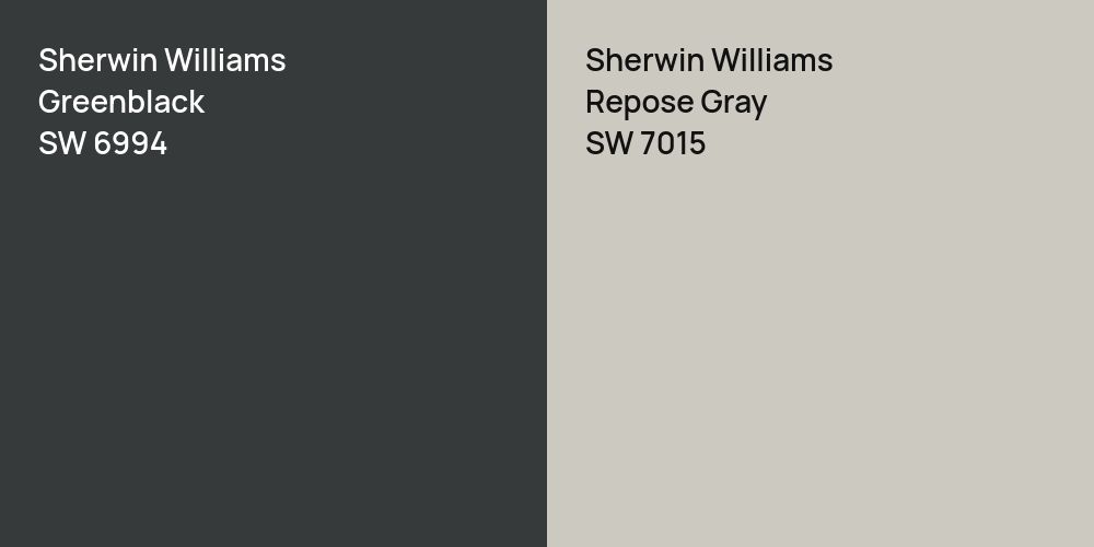 Sherwin Williams Greenblack vs. Sherwin Williams Repose Gray