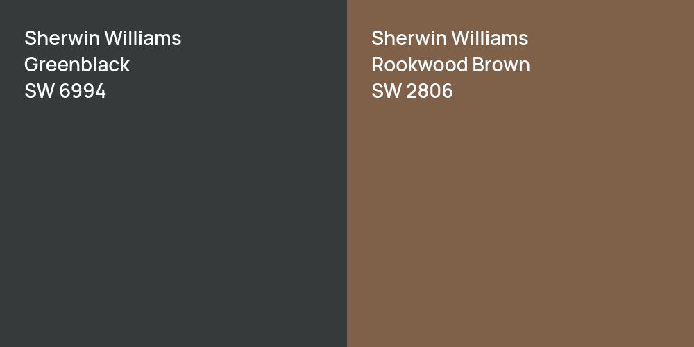 Sherwin Williams Greenblack vs. Sherwin Williams Rookwood Brown