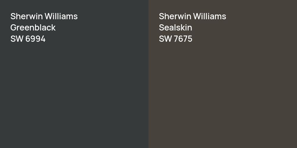 Sherwin Williams Greenblack vs. Sherwin Williams Sealskin