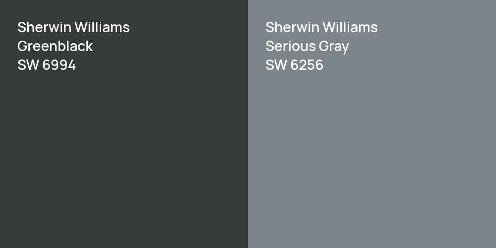 Sherwin Williams Greenblack vs. Sherwin Williams Serious Gray