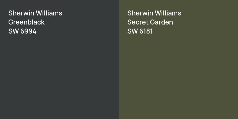 Sherwin Williams Greenblack vs. Sherwin Williams Secret Garden