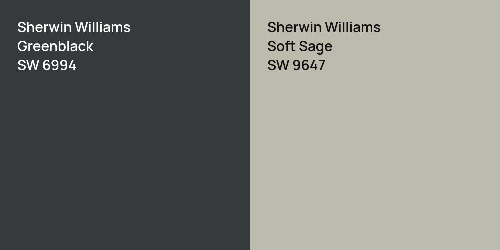 Sherwin Williams Greenblack vs. Sherwin Williams Soft Sage