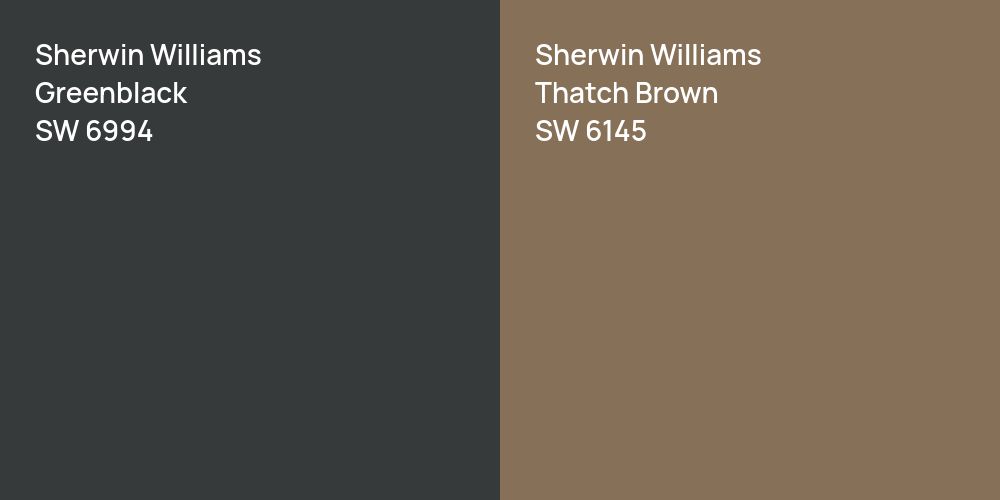 Sherwin Williams Greenblack vs. Sherwin Williams Thatch Brown