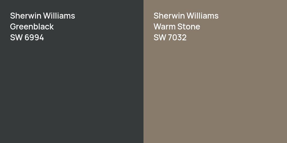 Sherwin Williams Greenblack vs. Sherwin Williams Warm Stone