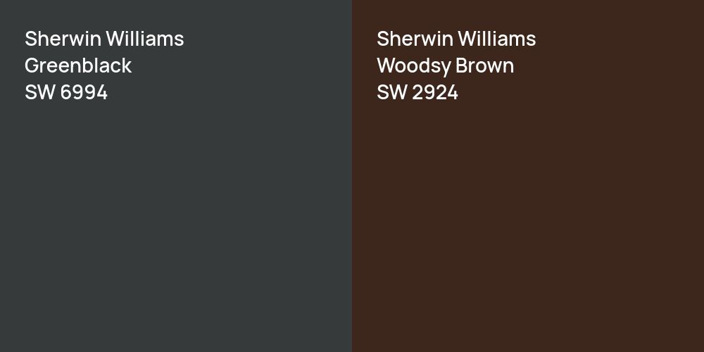 Sherwin Williams Greenblack vs. Sherwin Williams Woodsy Brown