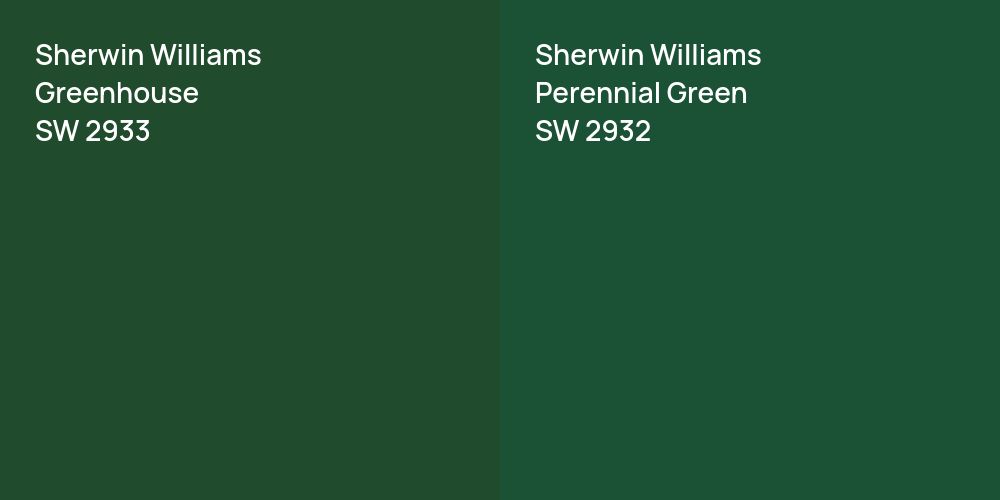 Sherwin Williams Greenhouse vs. Sherwin Williams Perennial Green