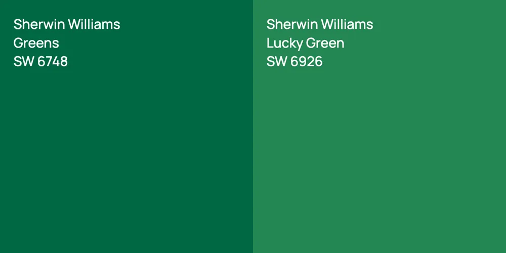 Sherwin Williams Greens vs. Sherwin Williams Lucky Green comparison