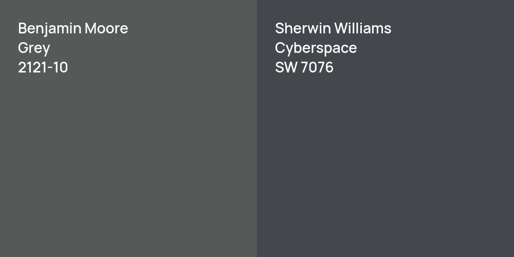 Benjamin Moore Grey vs. Sherwin Williams Cyberspace