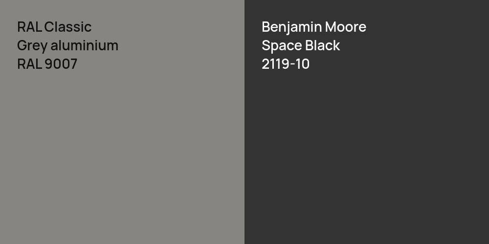 RAL Classic Grey aluminium vs. Benjamin Moore Space Black