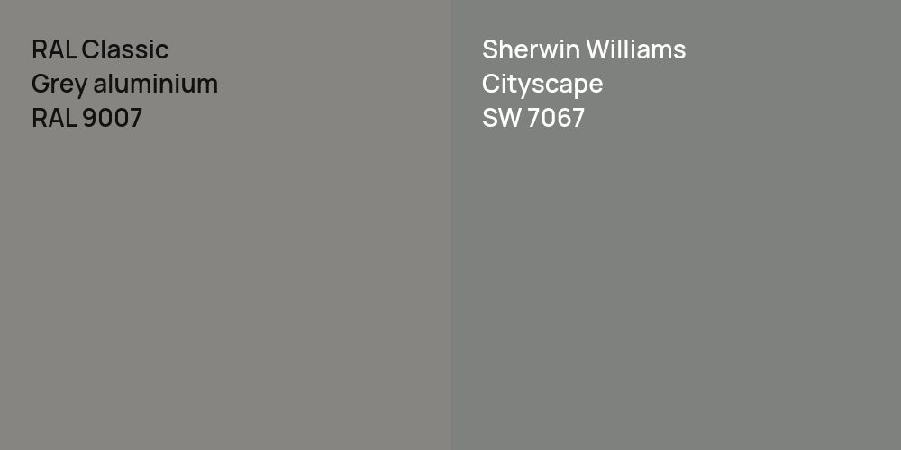 RAL Classic Grey aluminium vs. Sherwin Williams Cityscape