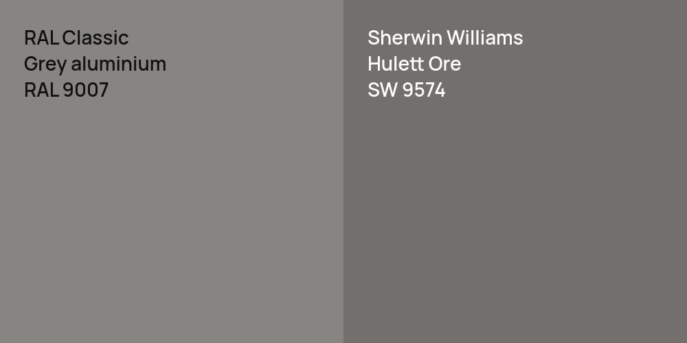 RAL Classic Grey aluminium vs. Sherwin Williams Hulett Ore