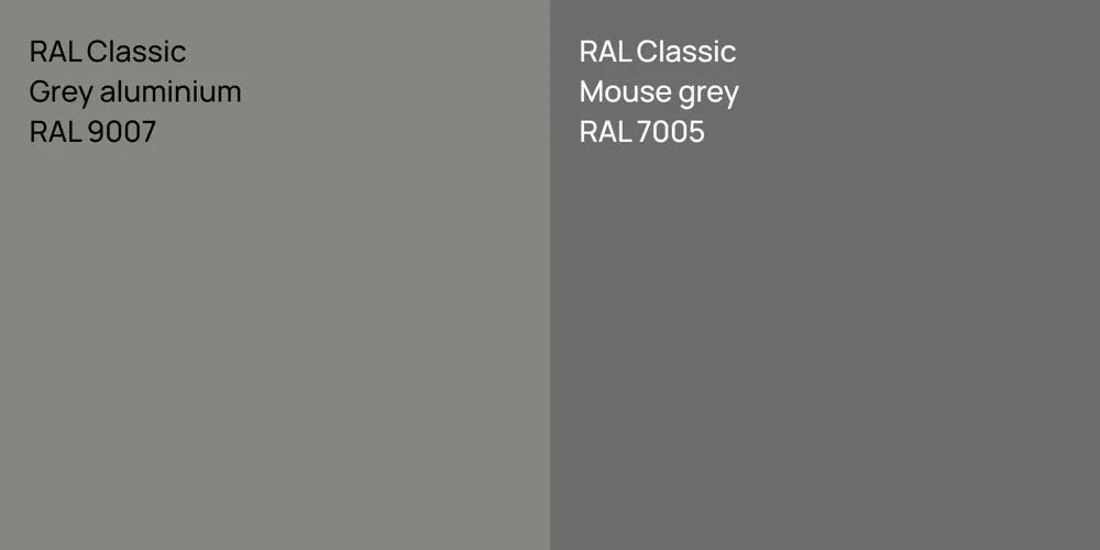 RAL Classic Grey aluminium vs. RAL Classic  Mouse grey