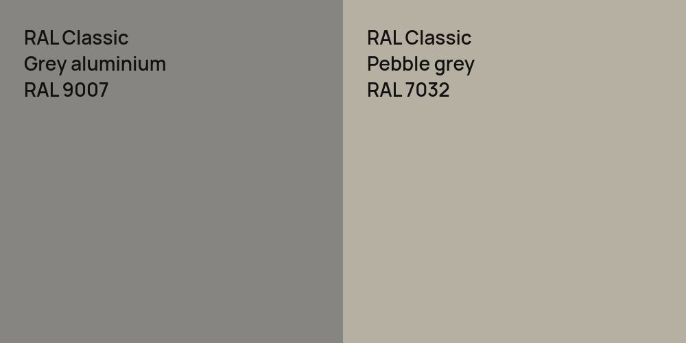 RAL Classic Grey aluminium vs. RAL Classic  Pebble grey