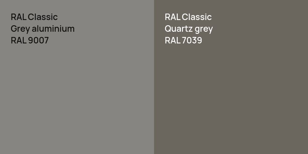 RAL Classic Grey aluminium vs. RAL Classic  Quartz grey