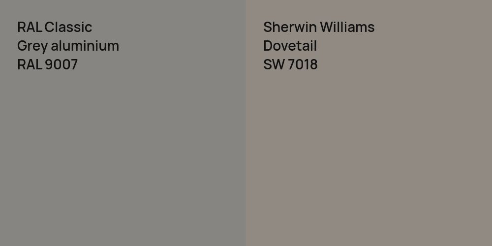 RAL Classic Grey aluminium vs. Sherwin Williams Dovetail