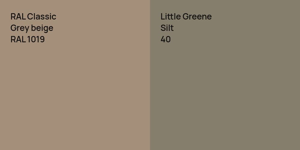 RAL Classic  Grey beige vs. Little Greene Silt