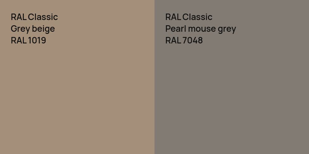 RAL Classic  Grey beige vs. RAL Classic  Pearl mouse grey